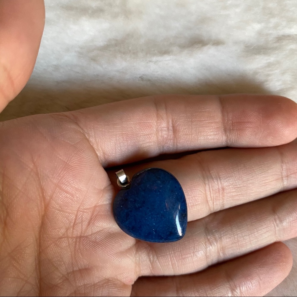 ‼️ Heart shaped gem stone necklace pendant - Picture 3 of 6